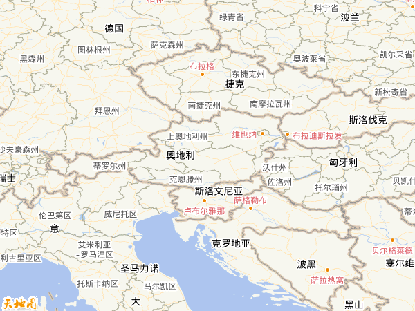 奧地利地圖