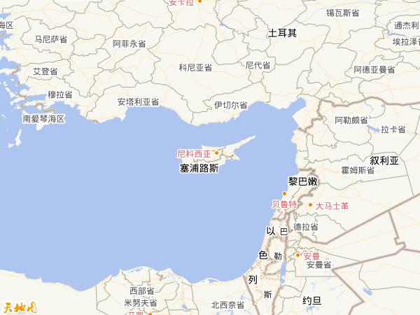塞浦路斯地圖