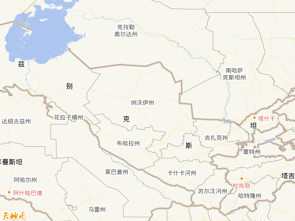 烏茲別克斯坦地圖